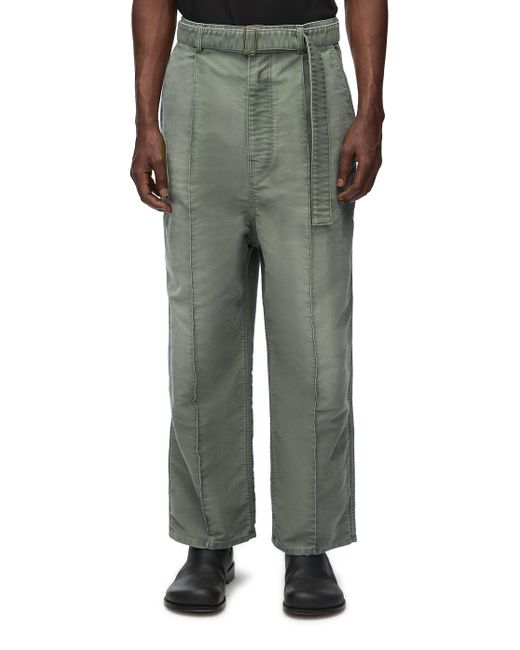 Loewe Green Low Crotch Trousers In Denim for men