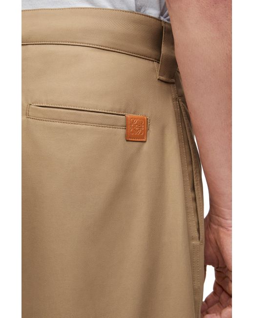 Loewe Blue Pleated Shorts In Cotton for men