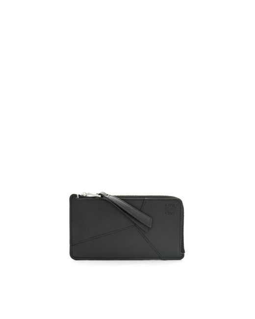 Loewe Black Luxury Puzzle Long Coin Cardholder In Classic Calfskin for men