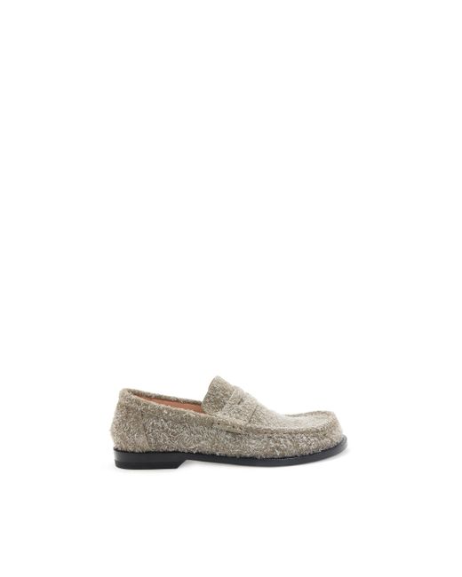 Loewe Multicolor Luxury Campo Loafer In Brushed Suede