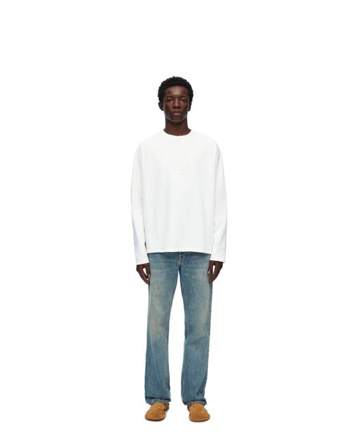 Loewe Blue Loose Fit Long Sleeve T-shirt In Cotton for men