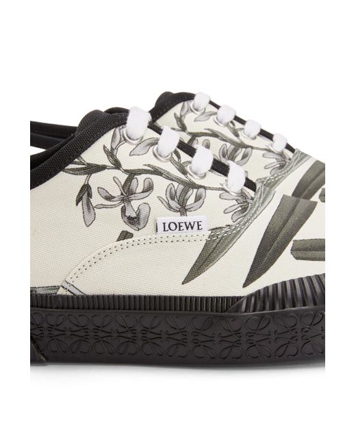 Loewe White Luxury Terra Vulca Lace-up Sneaker In Printed Canvas for men