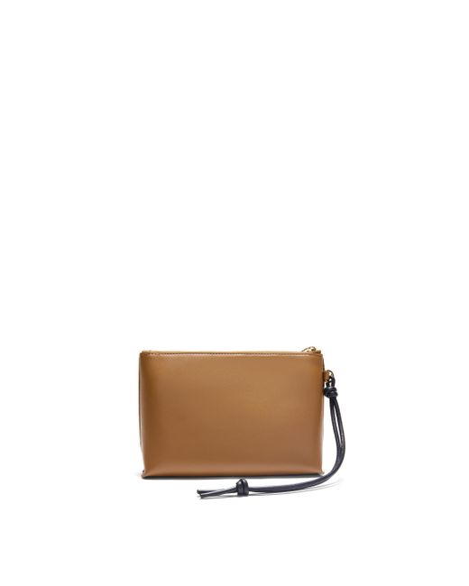 Loewe White Luxury Knot T Pouch In Shiny Nappa Calfskin