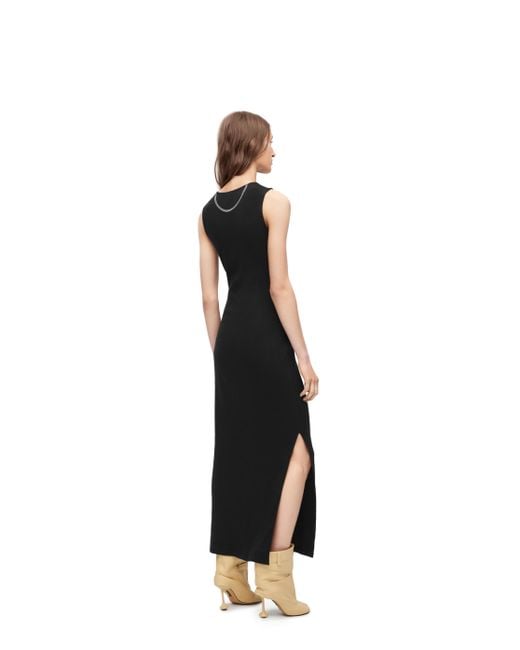 Loewe Black Luxury Anagram Tank Dress In Cotton