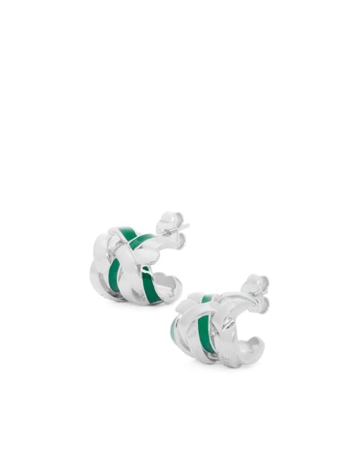 Loewe Multicolor Luxury Nest Small Hoop Earrings In Sterling Silver And Enamel For