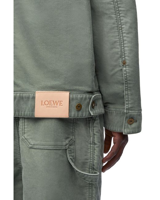 Loewe Green Bomber Jacket In Denim for men