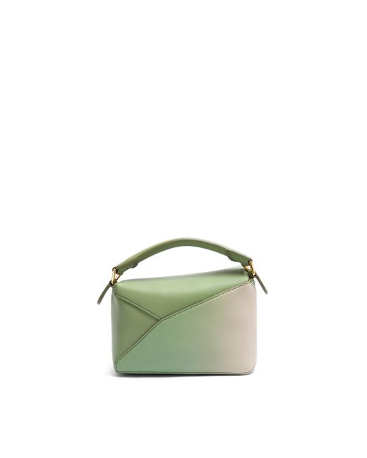 Loewe Women Small Puzzle Edge Bag in Degrade Nappa Calfskin-Green