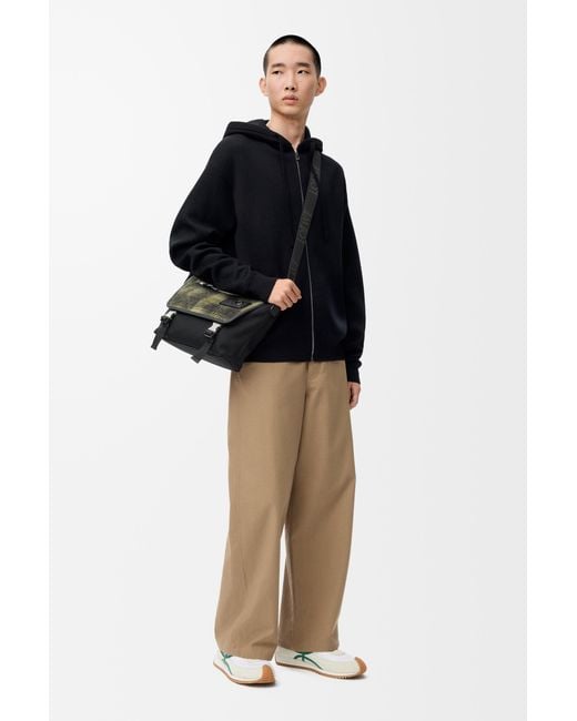Loewe Black Anagram Zip-up Hoodie In Wool for men