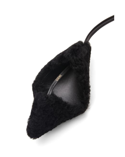 Loewe Black Luxury Puzzle Fold Charm In Shearling For for men