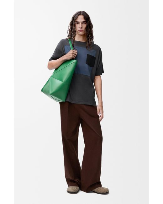 Camiseta En Algodónsize Hombre Loewe de hombre de color Blue