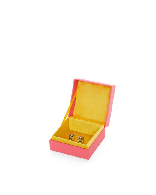 Loewe Multicolor Luxury Nest Small Hoop Earrings In Sterling Silver And Enamel For