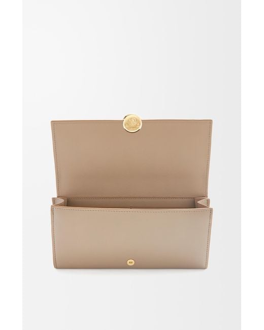 Loewe Natural Luxury Pebble Continental Wallet In Shiny Nappa Calfskin