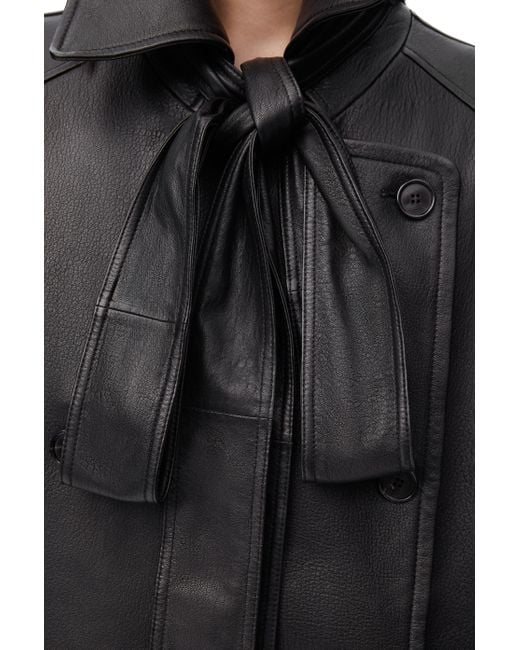 Loewe Black Luxury Bow Jacket In Nappa Lambskin