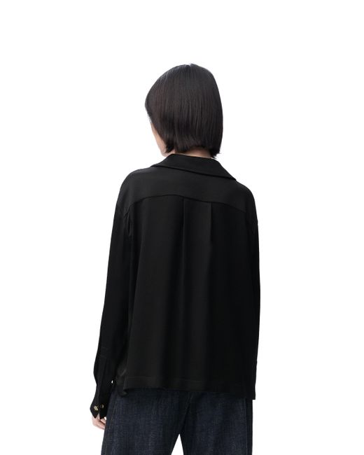 Loewe Black Luxury Pyjama Blouse In Silk