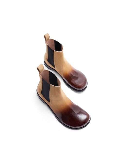 Loewe White Campo Chelsea Boot In Suede Calfskin for men