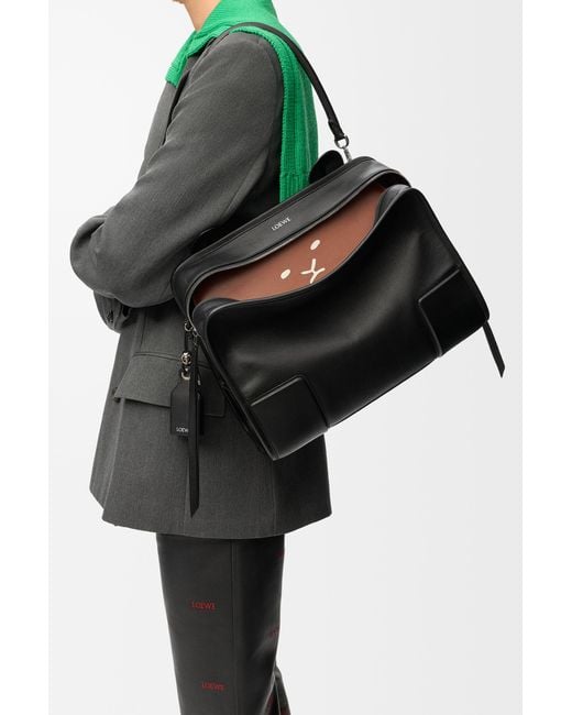 Loewe Black Large Lion Intarsio Amazona 180 Bag