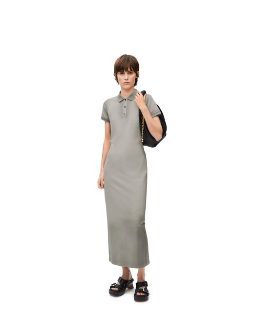 Loewe White Polo Dress In Cotton