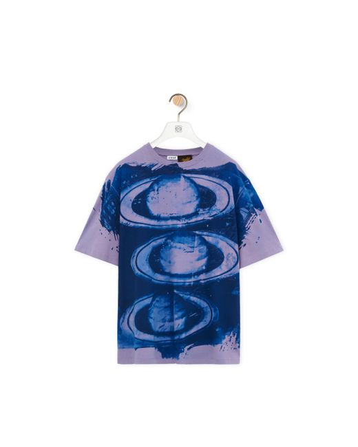 Loewe Blue Luxury Loose Fit T-shirt In Cotton for men