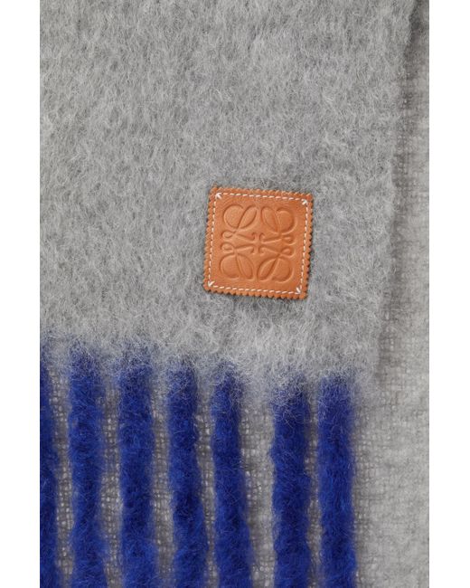 Loewe White Luxury Scarf In Mohair And Wool