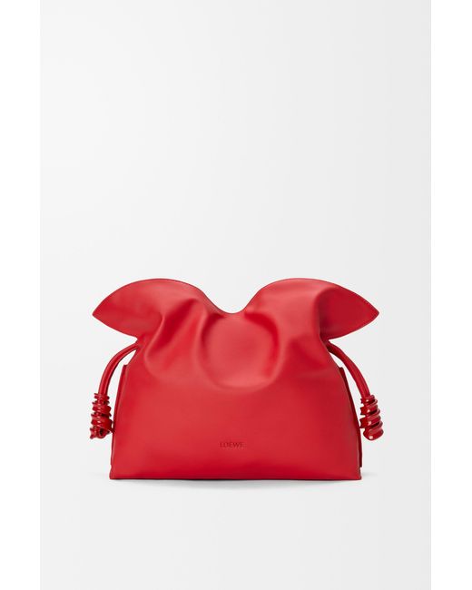 Loewe Red Medium Coil Flamenco Clutch