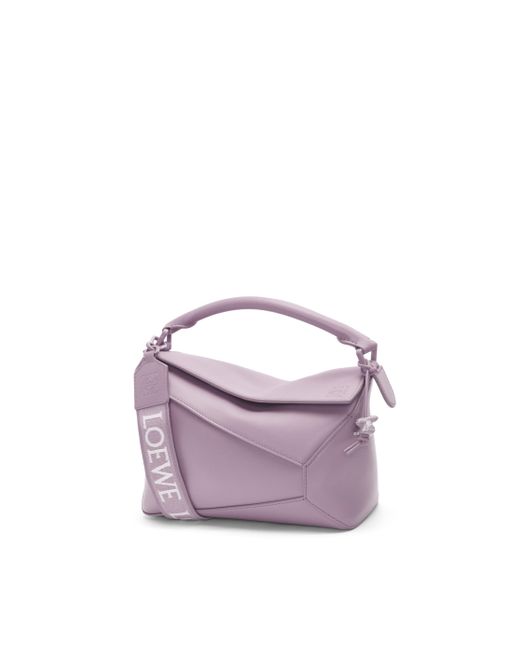 Loewe Purple Small Puzzle Edge Bag In Satin Calfskin