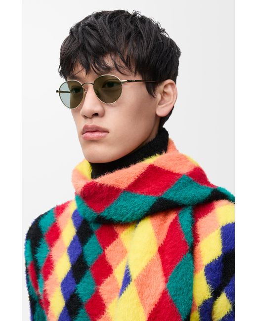 Loewe Green Groove Oval Sunglasses for men