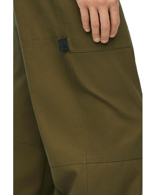 Loewe Green Luxury Cargo Trousers In Cotton for men