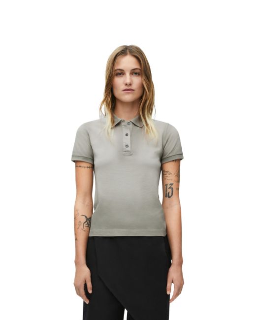 Loewe White Polo In Cotton