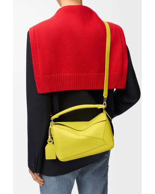 Loewe Red Small Featherlight Puzzle Bag