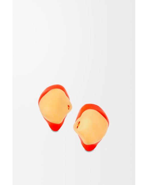Loewe Orange Luxury Foam Drip Earrings In Sterling Silver And Enamel For