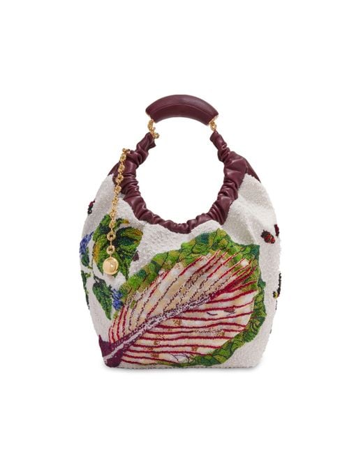 Loewe Pink Medium Squeeze Bag In Beaded Leather