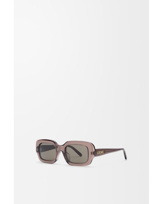 Loewe White Rectangular Slim Sunglasses For
