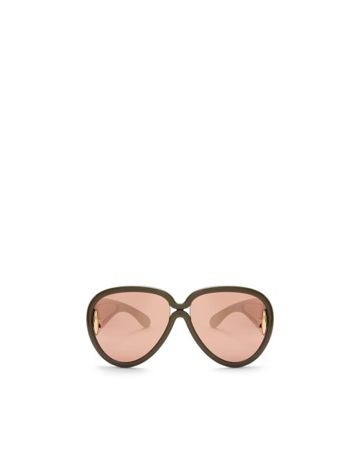 Loewe Pink Pilot Mask Sunglasses In Acetate And Nylon