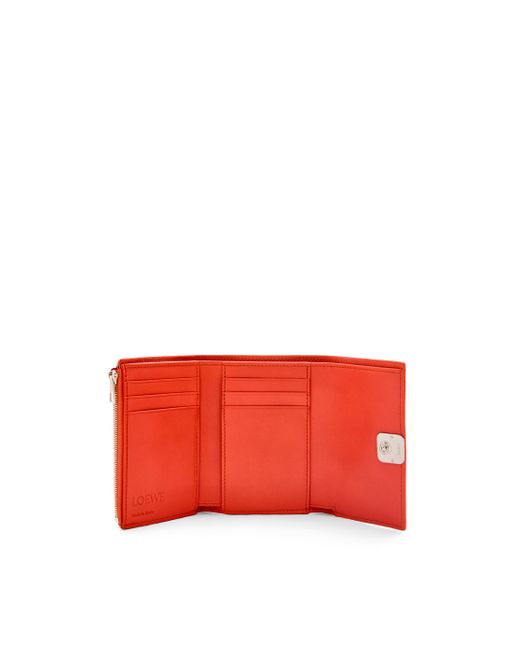 Loewe Red Calfskin Anagram Vertical Wallet