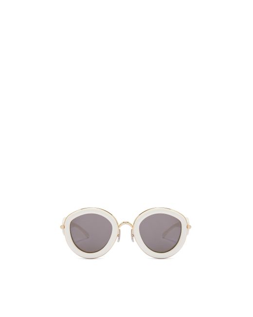 Loewe White Metal Daisy Sunglasses In Acetate In Metal