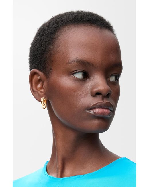 Loewe Metallic Stacked Hoop Earrings