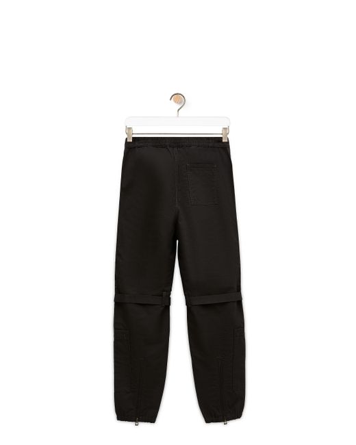Loewe Black Luxury Cargo Trousers In Cotton For
