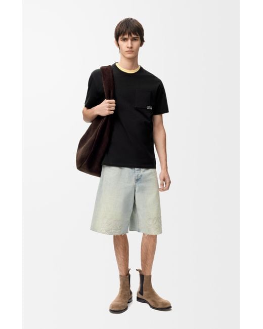 Loewe Black Cotton T-Shirt for men