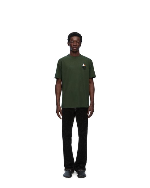 Loewe Green Relaxed Fit T-shirt In Cotton for men