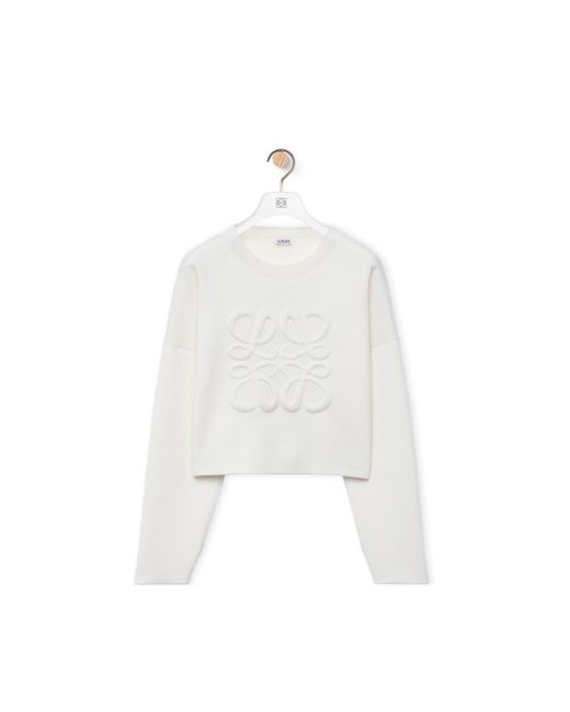 Loewe White Luxury Anagram Sweater In Wool