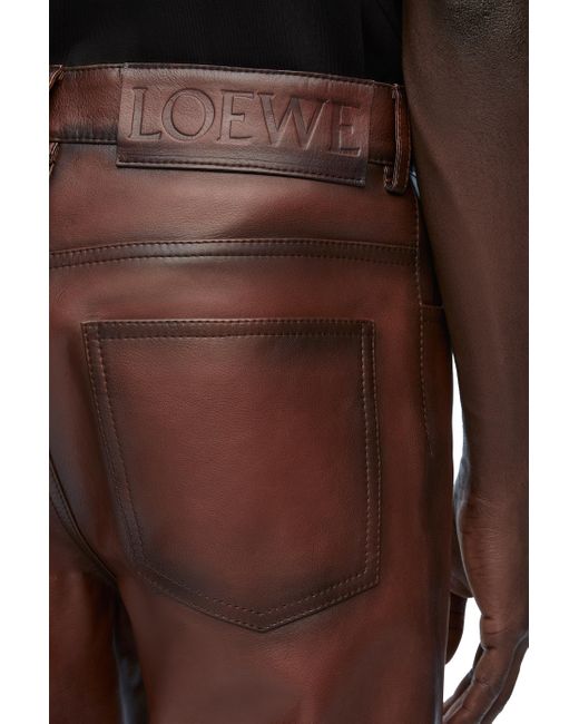 Loewe Black Bootleg Trousers In Nappa Calfskin for men