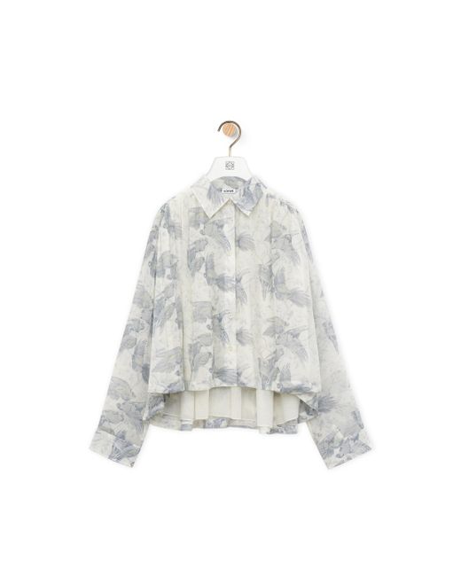 Loewe White Trapeze Shirt In Cotton And Silk