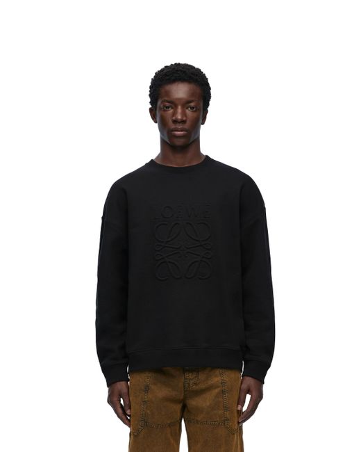 Loewe Black Relaxed Fit Sweatshirt In Cotton for men