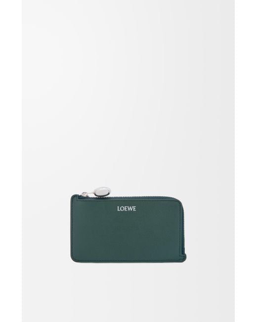 Loewe Green Pebble Coin Cardholder In Shiny Nappa Calfskin