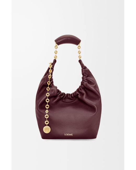 Bolso Squeeze Pequeño En Piel Napa De Cordero Mujer Loewe de color Purple