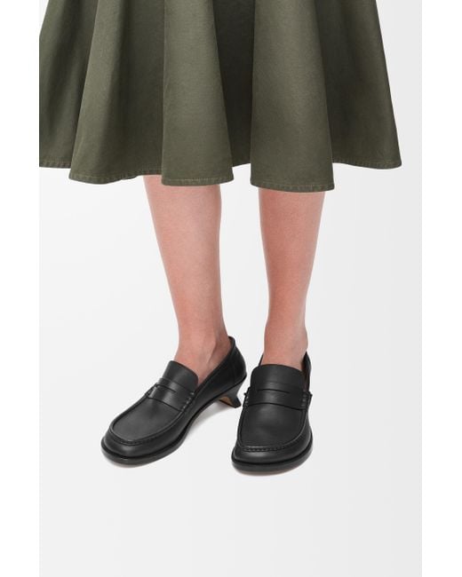 Loewe Black Campo Loafer In Soft Calfskin