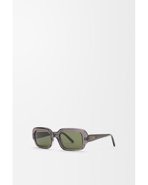 Loewe Green Rectangular Slim Sunglasses For