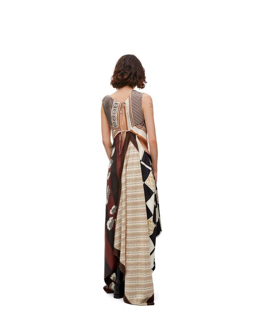 Loewe Multicolor Luxury Scarf Dress In Silk
