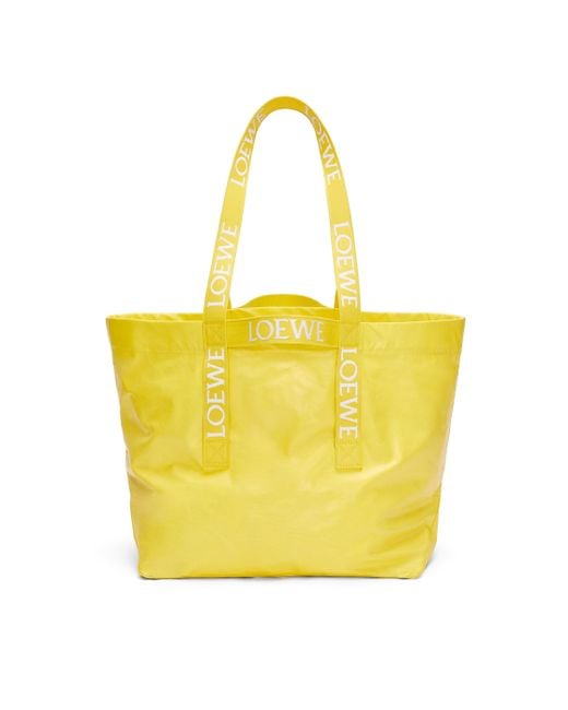 Loewe Yellow Luxury Fold Shopper In Paper Calfskin for men