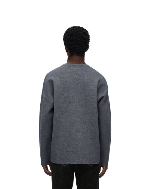 Loewe Blue Luxury Anagram Sweater In Wool for men